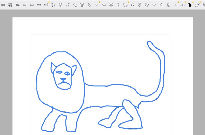 Google Auto Draw - der Löwe, der ein Dackel war